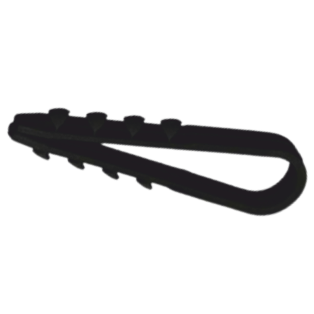 Дюбель-хомут (11х18мм) для круглого кабеля (100 шт) черный Sirius, фото 0